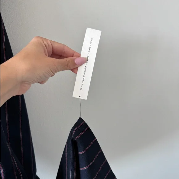 REFORMATION NEW Vida Low Rise Pants in Navy Red Stripe 8 - Picture 5 of 6